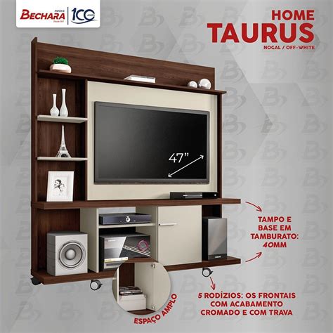 Estante Home Para Tv At Polegadas Porta Basculante Taurus M Veis