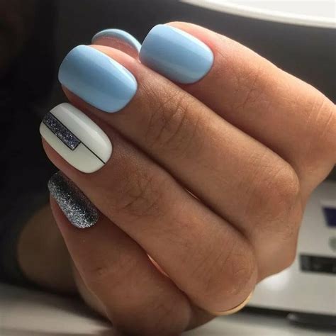 Дизайн Ногтей Голубой С Белым — Richnail.ru