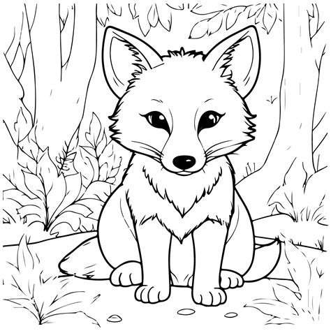 Livre De Coloriage Vectoriel Gratuit Avec Le Renard Kawaii Dessiné à La Main Page De Coloriage D