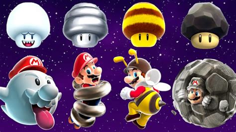 Super Mario Galaxy Series All Mushroom Power Ups YouTube