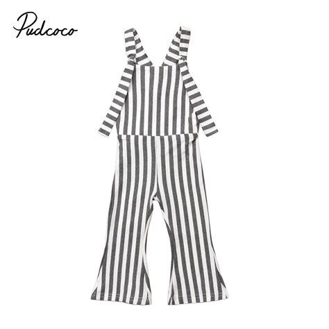 Kids Baby Girl Stripe Bell Bottom Romper Fashion Striped Flare Pants