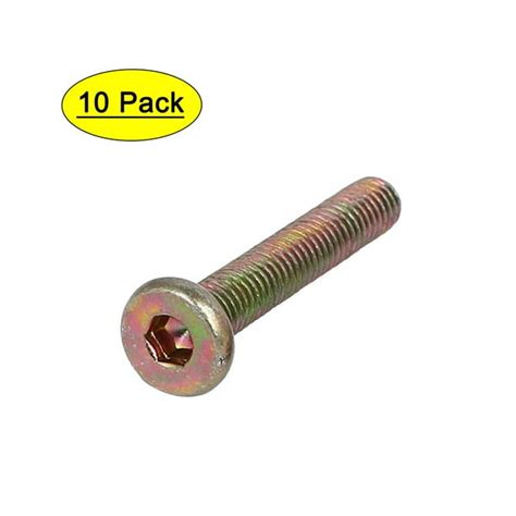 Uxcell M6 X 35mm Fully Thread Hex Socket Drive Flat Head Screws Bolts Fasteners 10 Pack