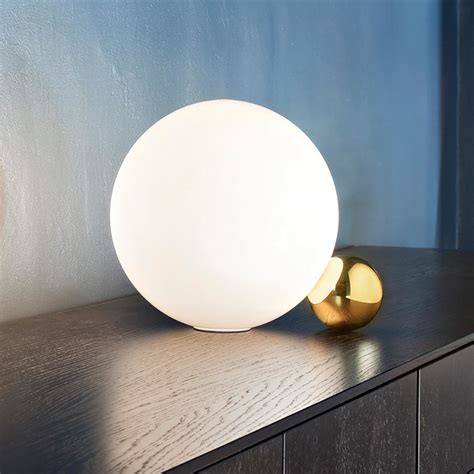 1 Light White Globe Table Lamp With Gold Globe Base Table And Floor