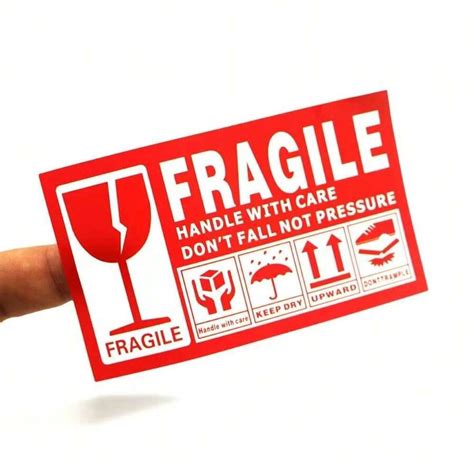 120pcs Fragile Handle With Care Labels Permanent Adhesive Fragile Stickers For Moving Glass