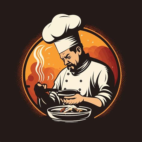 Cocinero Logo Chef Estilo Cocina Chef Profesionales Cocinar Adulto