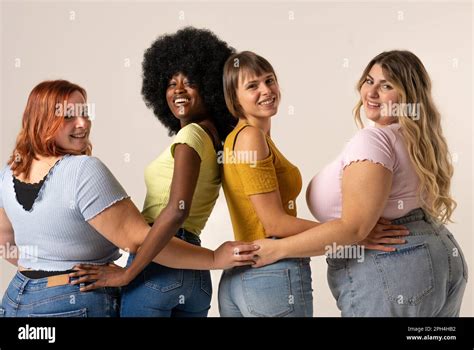 Four Diverse And Confident Women Of Different Nationalities And Body