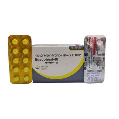 Buscoheal Hyoscine Butylbromide 10mg Tablet At Rs 18 Stripe