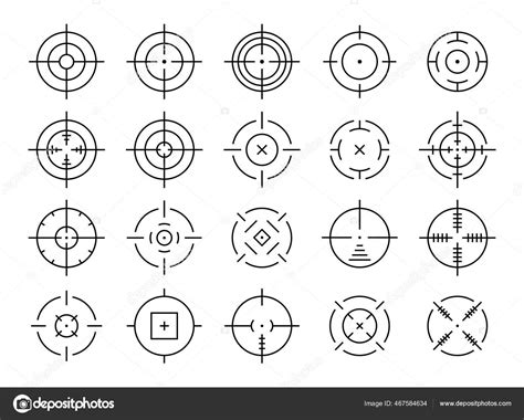 Colección Puntería Francotirador Conjunto Cruces Iconos Mira Rifle