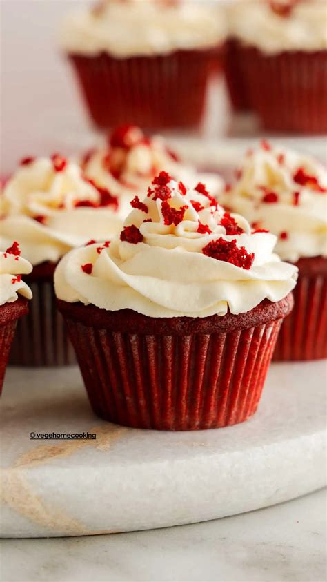 Eggless Red Velvet Cupcakes