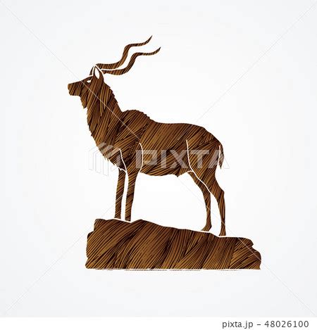 Kudu Standing On The Cliff Graphic Vector Pixta