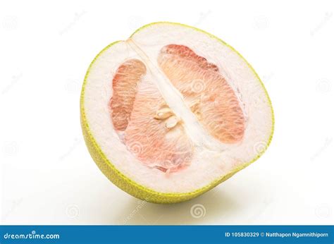 Fresh Pomelo On White Background Stock Image Image Of Healthy Green