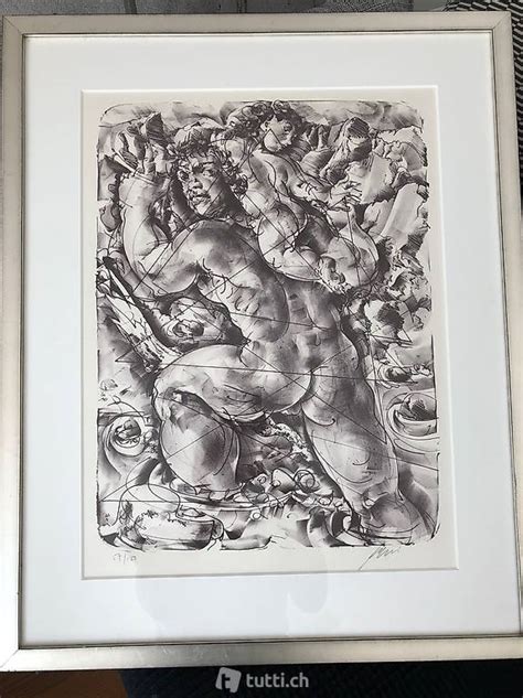 Hans Erni Bild Original Lithographie Christopherus Im Kanton Bern