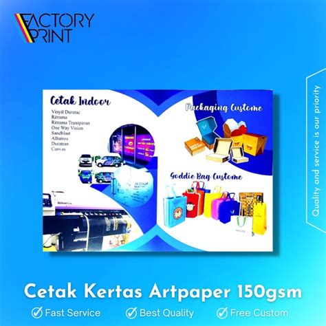 Jual Cetak Kertas Artpaper A Gsm Print Artpaper Artpaper