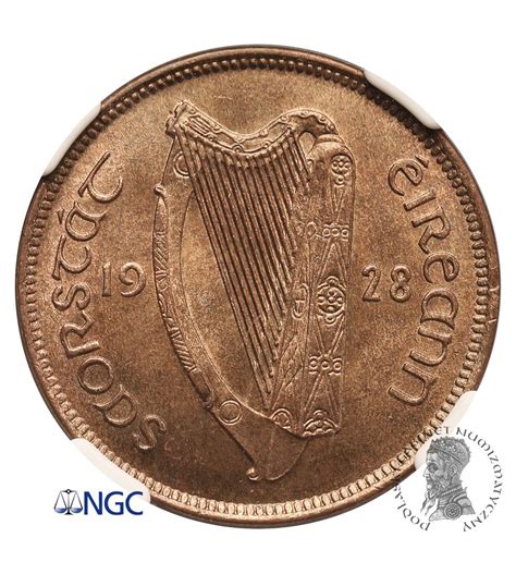 Irlandia wolny stan 1 2 Penny 1 2 Pensa 1928 locha z prosiętami