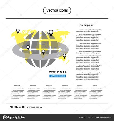 Infographie De Carte Du Monde Vecteur Par Tackgalich