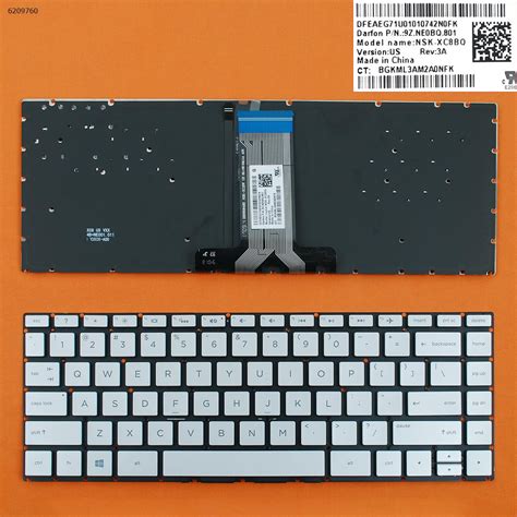 Клавиатура для ноутбука Hp Pavilion X360 14 Ba 14t Ba 14m Ba 14 Bs 240 245 246 G6 Us Silver