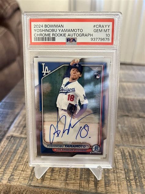 Yoshinobu Yamamoto 2024 Bowman Cra Yy Chrome Rookie Auto Price Guide