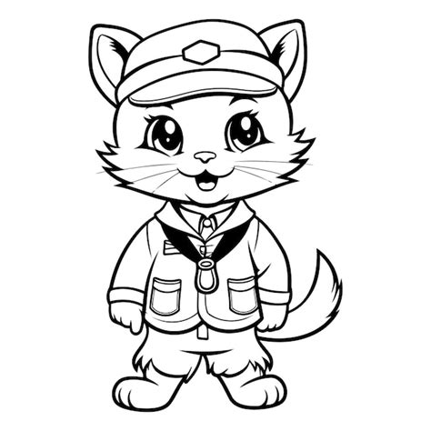 Premium Vector Cute Cartoon Cat Scout Mascot