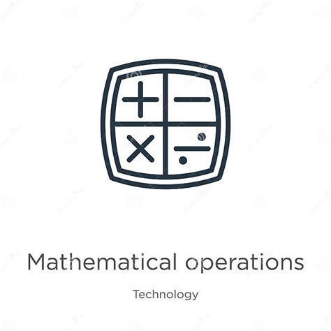 Mathematical Operations Icon Thin Linear Mathematical Operations