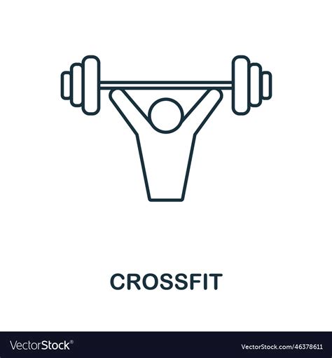 Crossfit line icon monochrome simple Royalty Free Vector