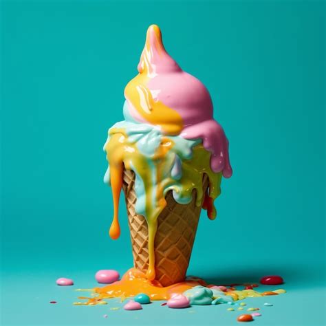 Free Photo Delicious Ice Cream Melting
