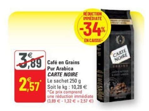 Promo Café en grains pur arabica CARTE NOIRE chez G20