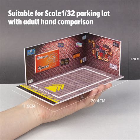 LEO PVC ทจอดรถทมเอฟเฟกตแสง ทจอดรถฉากแสดงเหมาะสำหรบ 1 32 Scale