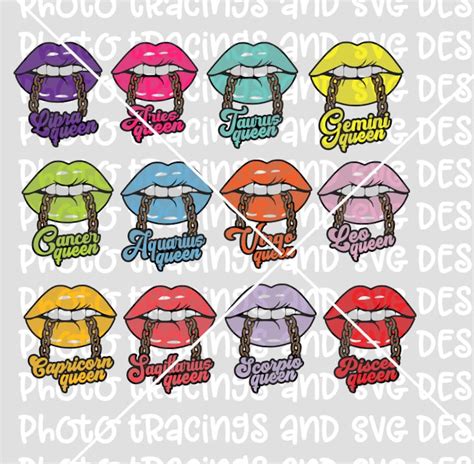 Zodiac Lips Svg File Only Etsy