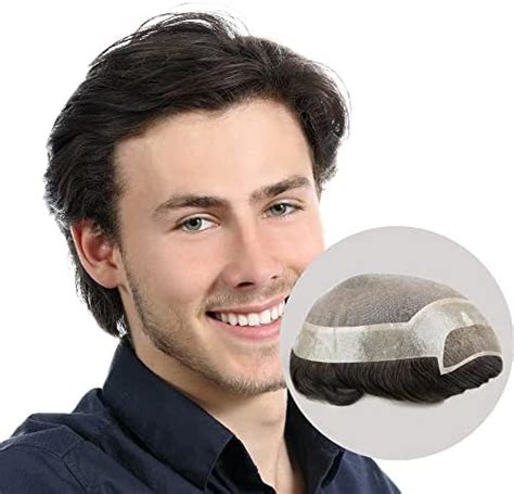 Amiable Toupee For Men Human Hair With Fine Mono Lace 100 European Human Hair Mens