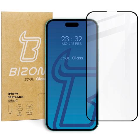 Szkło hartowane Bizon Glass Edge 2 do iPhone 15 Pro Max czarne Bizon