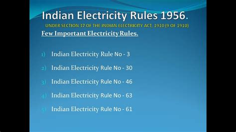 Indian Electricity Rules Ier Youtube