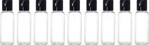 Nsb Herbals Empty Transparent Plastic Bottle With Black Flip Cap