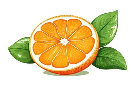 Premium AI Image Isolated Orange Fruit With Leaf