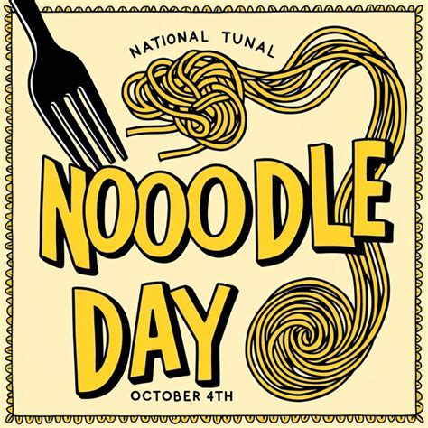 National Noodle Day Banner Background October Poster Template Design