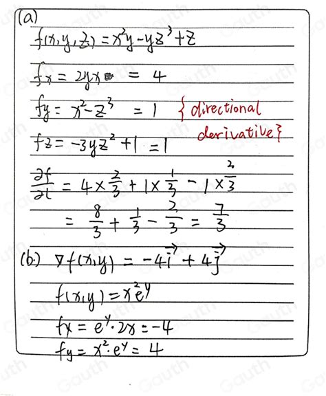 Solved A Find The Directional Derivative Of F X Y Z X 2y Yz 3 Z At