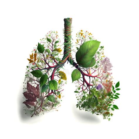 Human Lung But Composed Of Plants And Leaves Health Illustration