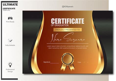 Premium Vector Certificate Award Design Template