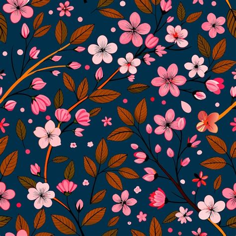 Premium Vector Vector Colorful Flowers Seamless Pattern Vector Design