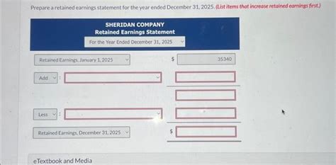 Solved Prepare A Retained Earnings Statement For The Year Chegg