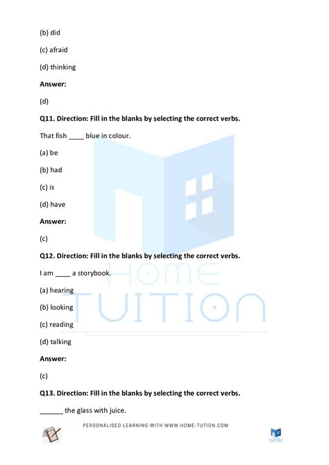 Cbse Class 3 English Grammar Verbs Worksheet Download Free Pdf