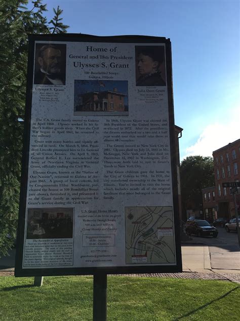 Read The Plaque Home Of General And 18th President Ulysses S Grant