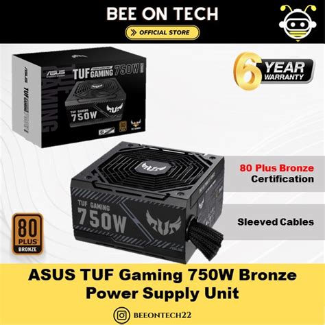 ASUS TUF Gaming 750W Bronze PSU Power Supply Unit Axial Tech Fan