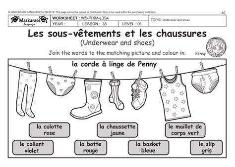 Les Vetements Worksheets Free Worksheets Samples