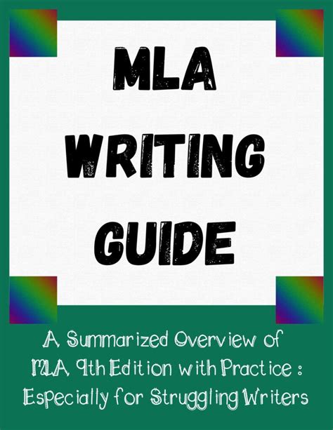 Mla Writing Guide Practice Summer Essay 9th Edition Ela High School College Made By Teachers