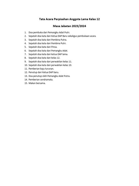 tata acara perpisahan