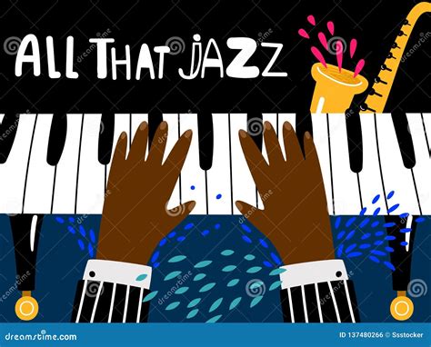 Jazz Piano Poster. Blues And Jazz Rhythm Musical Art Festival Vector Background Stock Vector ...