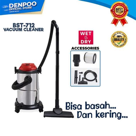 Jual VACUM CLEANER DENPOO SEDOT BASAH DAN KERING BST 712 15 LITER