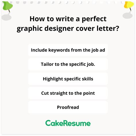 Best Graphic Design Cover Letter Examples And Writing Tips Cakeresume