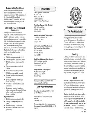 Fillable Online Texasagriculture Pesticide Label Texas Department Of