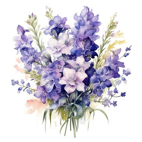 Premium AI Image | A bouquet of flowers with the title'bluebells